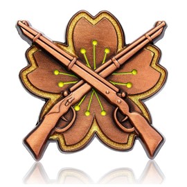 Don Flyee Replica Imperial Japanese Army Army Rifle Shooting Emblem Motif Pin Badge Butterfly Clutch C0007