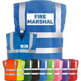 Corporate Togs FIRE MARSHAL Hi-Vis Safety Vest - High-Visibility Waistcoat Tabard, British Standard CE Marked, Fastening Vest | Protective Safety Wear