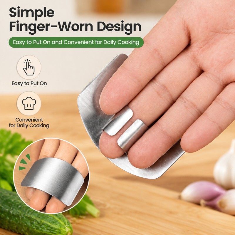 2 Pack Stainless Steel Finger Guard for Kitchen Use –
