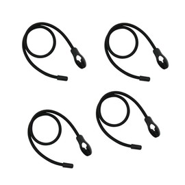 Heavy Duty Adjustable Elastics Stretch Lock Shock Bungee Cords Rope with PVC Coated Buckle All Black for Motorcycle, Cargo, Camping, RV, Trailer, Bicycle Carrier Rack, Trunk,Luggage (4 Pack)