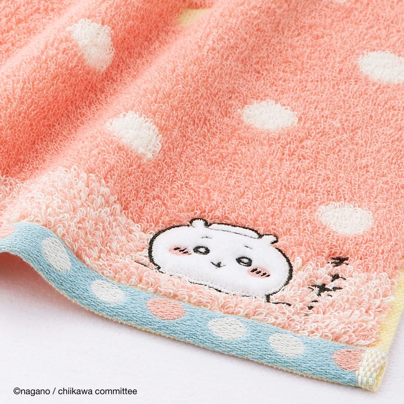 Chiikawa 41-1092130 Bath Face Towel, Pink, Pile, Cute, Approx. 13.4