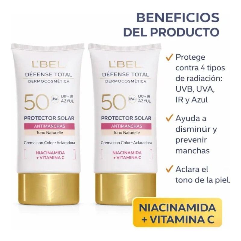 Lbel Protector Solar Spf50+ Tono Naturelle 30ml 2 Uniades