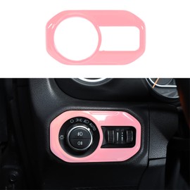 JeCar Pink Interior Headlight Switch Accent Cover Trim for Jeep Wrangler JL JLU 2018-2024 for Jeep Gladiator JT 2020-2024