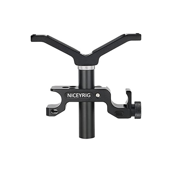 NICEYRIG 15mm LWS Rod Lens Support Y-Bracket, 64mm Vertical Adjustment