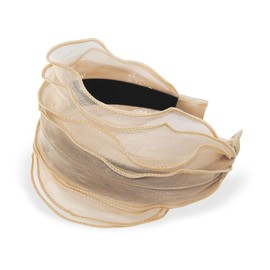 axy Wide Headband in Fashionable Design Headband Vintage Hair Accessories Women's Headband HRM2 (Beige)