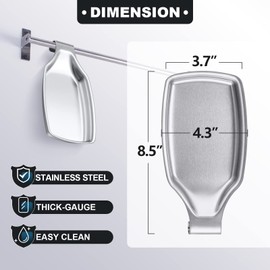 Spoon Rest for Stove Top, E-far 2-Piece Stainless Steel Spoon Holder for Kitchen Counter, Spatula Ladle Utensils Rest, Heavy Duty & Large Size, Dishwasher Safe(8.5 x 4.3 Inch)