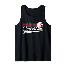 Retro Cincinnati Vintage Baseball Softball Lover Women Men Tank Top