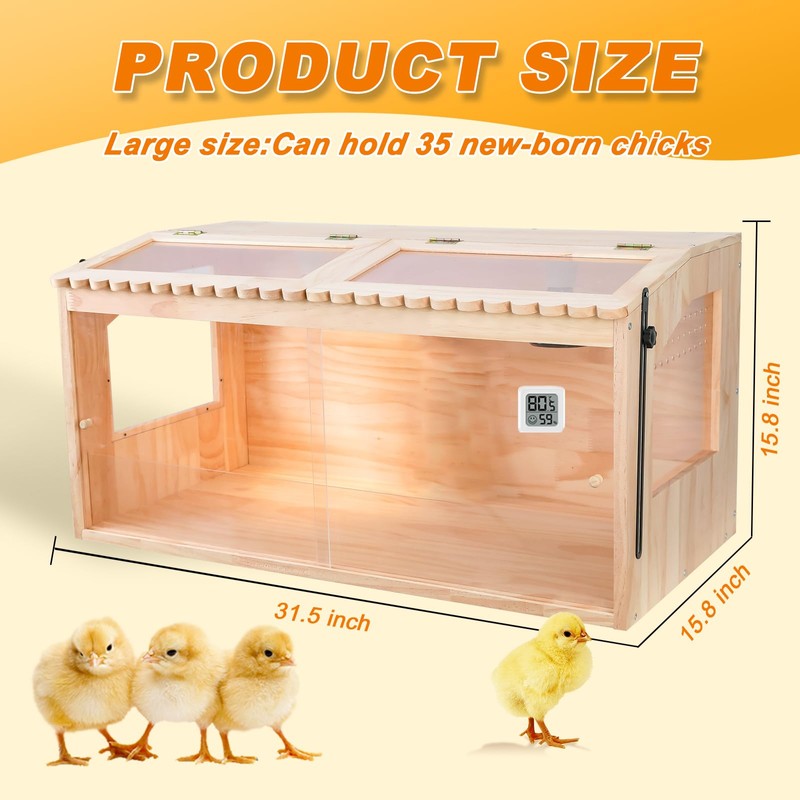 Chicken Brooder Box, Brooder Box for Chicks & Quail, Large