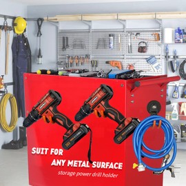 ULIBERMAGNET Magnetic Hooks Heavy Duty,2pack Strong Magnet Garage Hooks for Hanging,J-Shape Anti-Slip Rubber Coated Utility Hooks for Drill Drives Garden Hoses Cables Storage Management