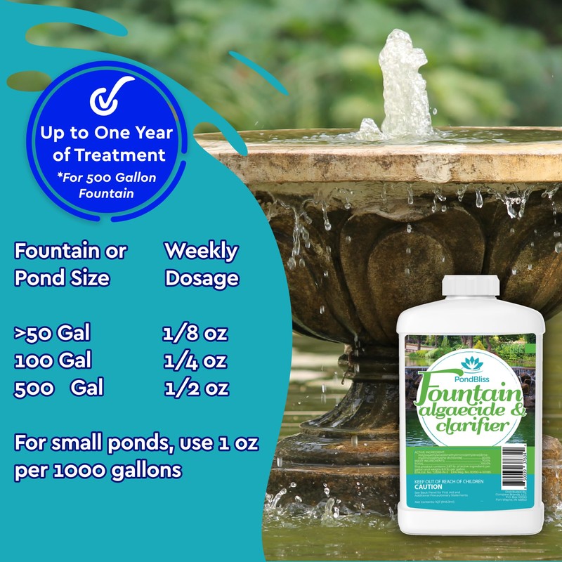 Algaecide for Fountains – Clarify and Controls Algae for Large