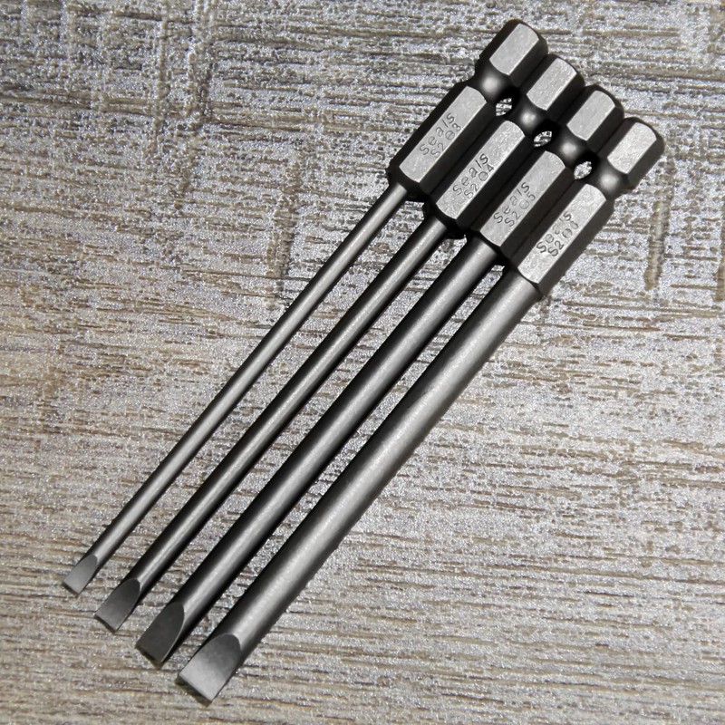 4 Pcs Flat Head Screwdriver Bit Set Slotted Screwdrivers Bits