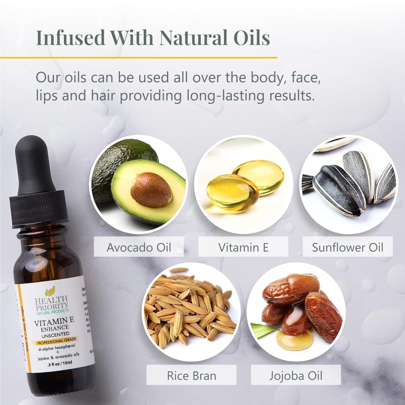 Health Priority Naturals Organic Vitamin E Oil for Skin -