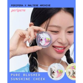 PERIPERA x MALTESE ARCHIVE Pure Blushed Sunshine Cheek, 2 COLORS, US Seller - 21 Proud Coral