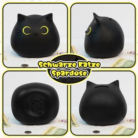 Piggy Bank Cat Black Money Box Cat Coin Money Box Kids Toy Plastic Coin Bank Birthday Gift for Boys Girls