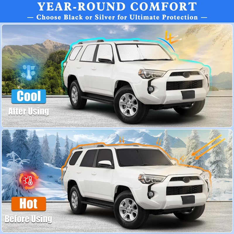 ZATOTOO Car Window Shades for 2017-2024 Toyota 4Runner Sun Shade