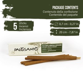 PALOSANTO - Natural Palo Santo Incense Sticks with Rosemary and Wiracoa - 100% Natural - Flavoured Incense Sticks - Protection from Negative Energy - Ideal for Aromatherapy - 6 Sticks