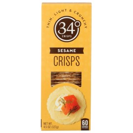 34° 34 Degrees Sesame Crisps Nutty Flavor Perfect Pairing for Cheese Charcuterie
