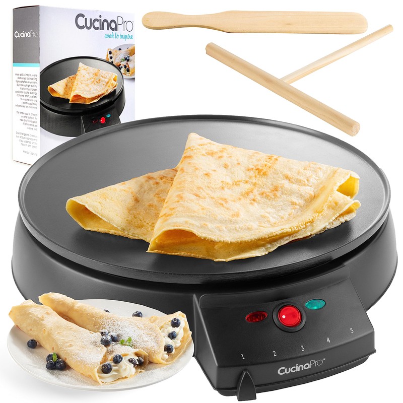 12" Griddle & Crepe Maker, Non-Stick Electric Holiday Crepe Pan