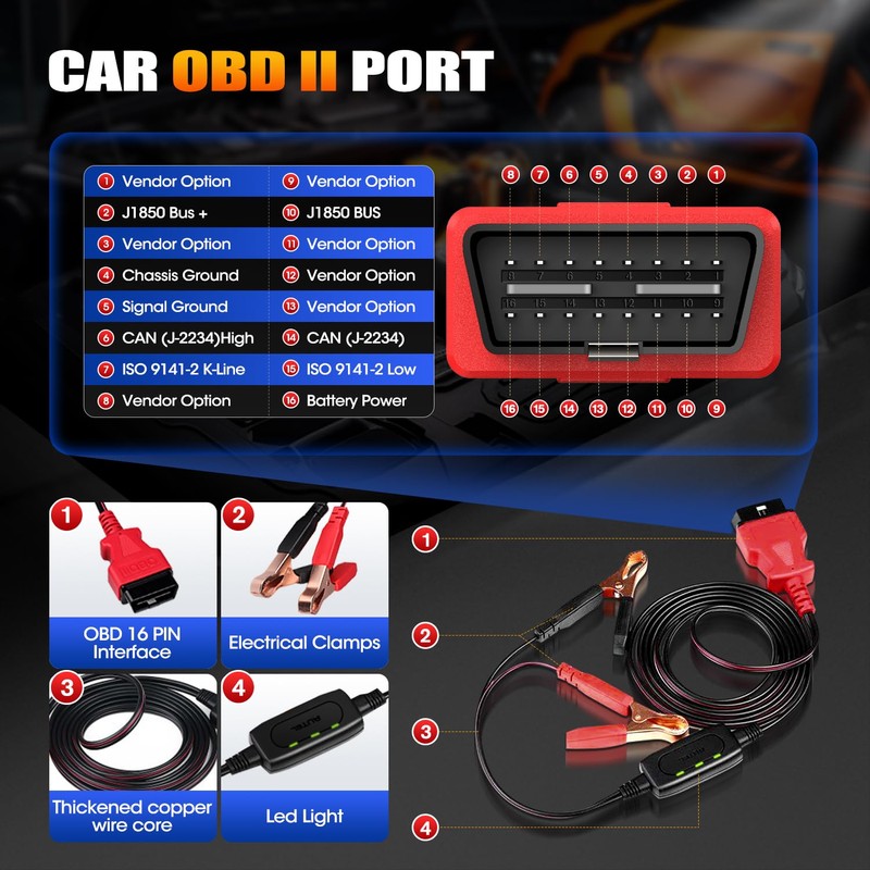 2024 Autel MaxiBAS BTMS OBDII Battery Tester Memory Saver, Preserve