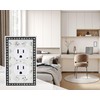 YNQIZKI Bling Outlet Covers Wall Plate Silver Sparkle Receptacle Cover,Single