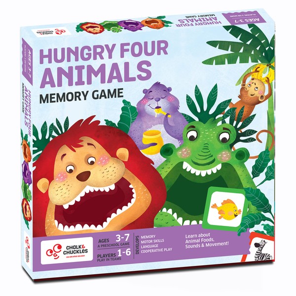 Chalk and Chuckles Hungry Four, (3-7 Years) Preschool Memory Cooperative Game, Educational and Movement Activity for Kids