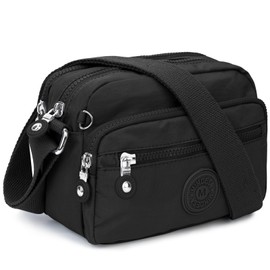 TEUEN Women's Small Shoulder Bag, Lightweight Waterproof Nylon Shoulder Bag, Messenger with Multi Pocket, Casual Handbag & Crossbody Bag for Women and Girls
