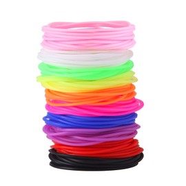 Senkary 120 Pieces Colorful Silicone Jelly Bracelets Stretchy 80s Gel Gummy Rubber Bracelets Hair Ties for Party Favors, Adults, Women, Kids, Girls (10 Colors)