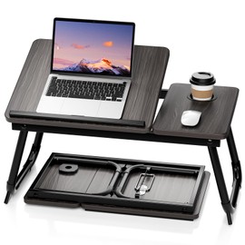 Laptop Desk for Bed, Geyryt Portable Lap Desk Bed Tray Table with Cup Holder Bed Desk for Laptop and Writing Reading Working Eating Gaming in Bed Sofa Floor (Light Weight)