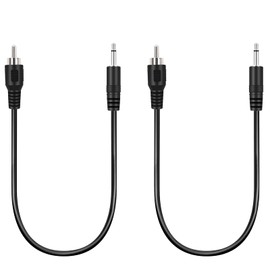 Bolvek 2 Pack 1ft RCA Male to 3.5mm 1/8 inch Monaural Mono Male Plug Jack Connector Audio Converter Cable for Pre-Amp Subwoofer Soundbar Speakers