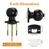 Probrico Flat Black Ball Privacy Door Knobs, Interior Bedroom Bathroom
