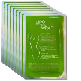 Ultimate Lipo Body Wrap With Guarana, Green Tea, and Seaweed Wraps Works for Stomach Belly Legs Arms Abdomen Skin Elasticity and Resiliency. (8 Wraps)