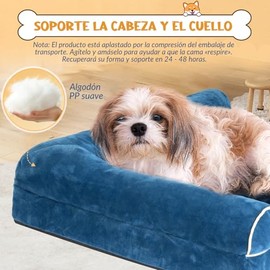 SlowTon Cama Ortopédica de Perro, Cama Sofá de Espuma Viscoelástica para Perros Gatos, Cama Suave Resistente Antideslizante con Funda Extraíble...    