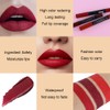 evpct 3Pcs Dark Red Lip Liner Pencil Set, Deep Ruby
