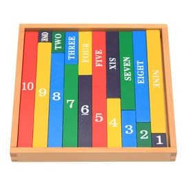 Mfumyy Montessori Math Materials for Preschool,Wood Small Numerical Rods,Educational Counting Toy,Math Blocks,Addition , Subtraction Games Educational Learning Material for Toddler,Multicolor,Medium