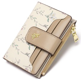 GAEKEAO Wallets for Women Small RFID Blocking Leather Bifold Coin Zipper Pocket Wallet Credit Card Holder with ID Window