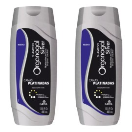 Shampoo Organogal Silver Canas Platinadas Grisi 2 Pzs 400ml