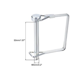 sourcing map 2Pcs 3/16" Dia Trailer Coupler Pin, 2" Long Coupler Pin Shaft Locking Pin, Square Pto Pin for Farm Trailers Wagons Lawn Hitches and Garden