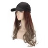 Baseball Cap Wig Women Fashionable Adjustable Hat Synthetic Long Wavy