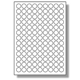 Label Planet® 117 Per Page/Sheet, 5 Sheets (585 Sticky ROUND Labels), Circular White Blank Matt Plain A4 Circle Stickers, for Laser/Copier or Inkjet Printer, UK LP117/19R, 19 MM Diameter, All Use