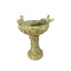Solid Rock Stoneworks Eye on Sparrow Birdbath- 15in Tall- Verde