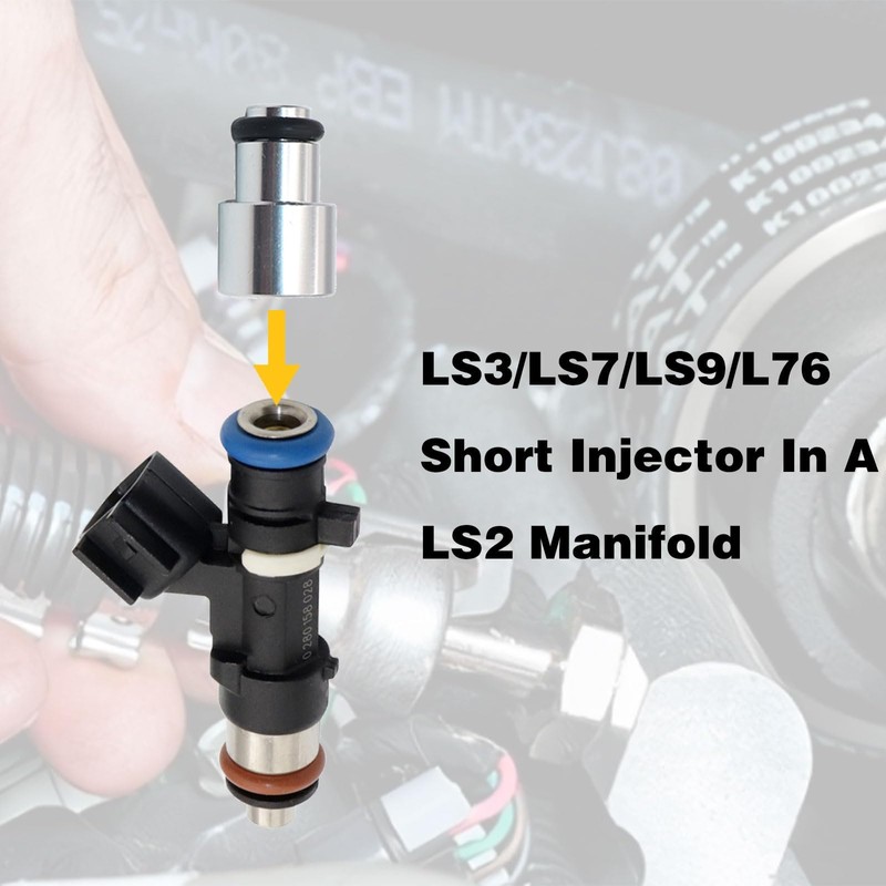 SecosAutoparts 8pcs Fuel Injector Spacer Extender Adapts Short LS3 LS7