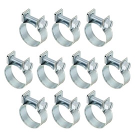 PATIKIL 10 Pcs 19-21mm Mini Fuel Injection Hose Clamps Zinc Plated Adjustable Clamp