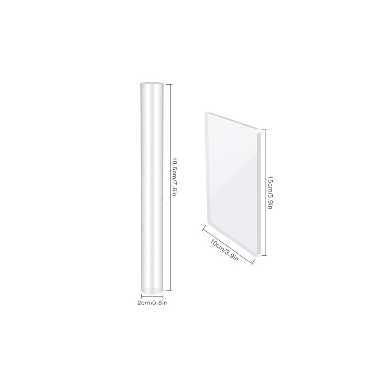 JIHUOO 3 Pcs Acrylic Press Board Sheets Polymer Clay Rolling