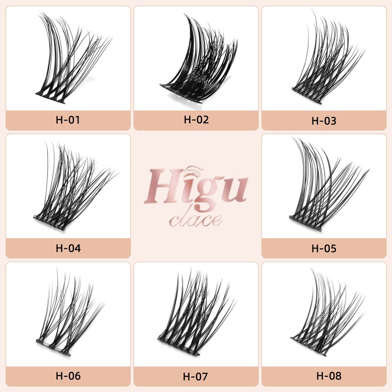 Eyelash Clusters, DIY Eyelash Extensions, 72 Pieces, D Curl, 12