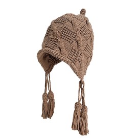 Women's Knit Hat, Autumn/Winter, Cold Protection, Knit Cap, Hat with Earpads, Girls, Plain, Cute, Fashionable, Soft, Warm, Thick, Heat Retention, Breathable, Loose Fit, Large Size, Bicycle, Work or