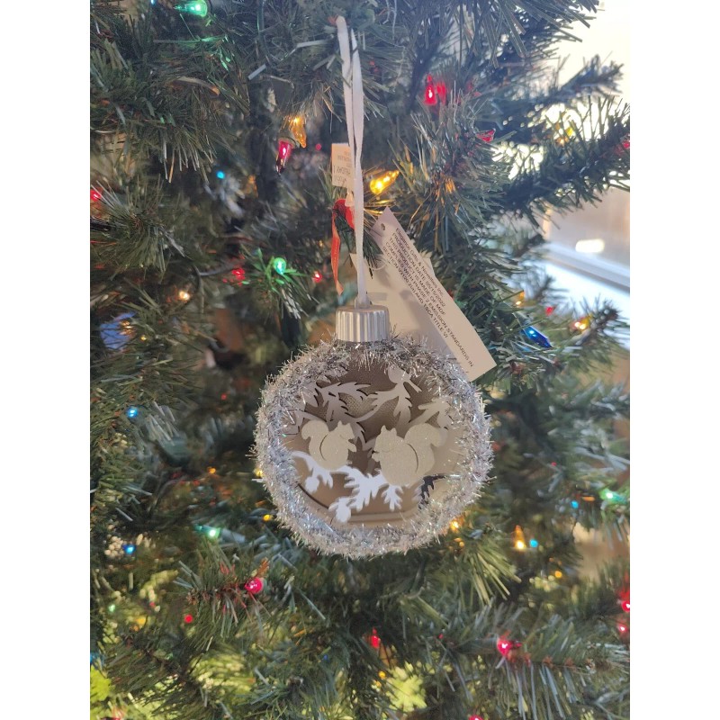 Macy's Holiday Lane Ornament Northern Holiday Squirrel scene LED NWT