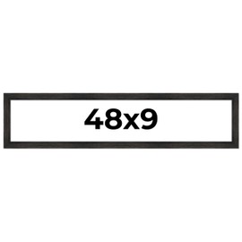 48x9 Frame Black Barnwood Picture Frame - Modern Photo Frame Includes UV Acrylic Shatter Guard Front, Acid Free Foam Backing Board, Hanging Hardware Wood Wall Frames for Family Photos - no Mat