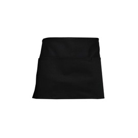 Raftaar® Premium Poly Cotton Three Pocket Bistro Waist Half Apron for Men, Women, Chefs, Cooks, Restaurants, Waitress, Waiter, Baker, Server, Crafts (Black, 1)