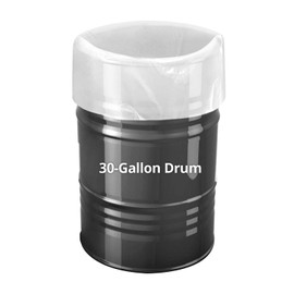 QWORK 6 Pack 30 Gallon Clear Plastic Drum Liners, Heavy Duty Leak Proof Clear Bucket Liner Bags for Marinating and Brining, BPA Free, 5 mil