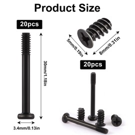 TXXATX Pack of 40 PC Case Screws Flat Head PC Fan Screws Carbon Steel Computer Case Fan Screws Set Black Fan Screws for Housing Fan Motherboard Holder